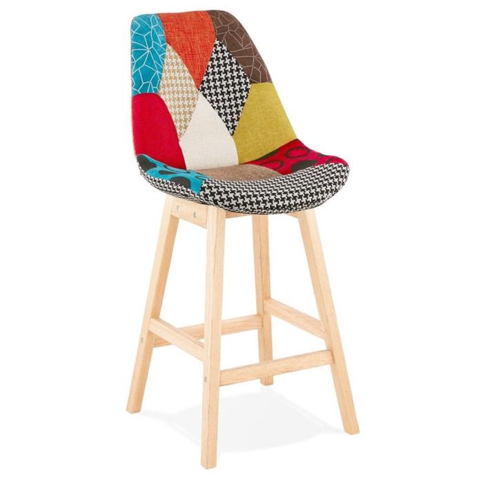 Tabouret de Bar Patchwork "Aury" 104cm Multicolore | Tabouret de bar Cuisine & Bar Multicolore