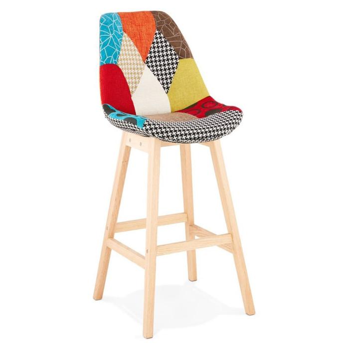 Tabouret de Bar Patchwork "Aury" 114cm Multicolore | Tabouret de bar Cuisine & Bar Multicolore