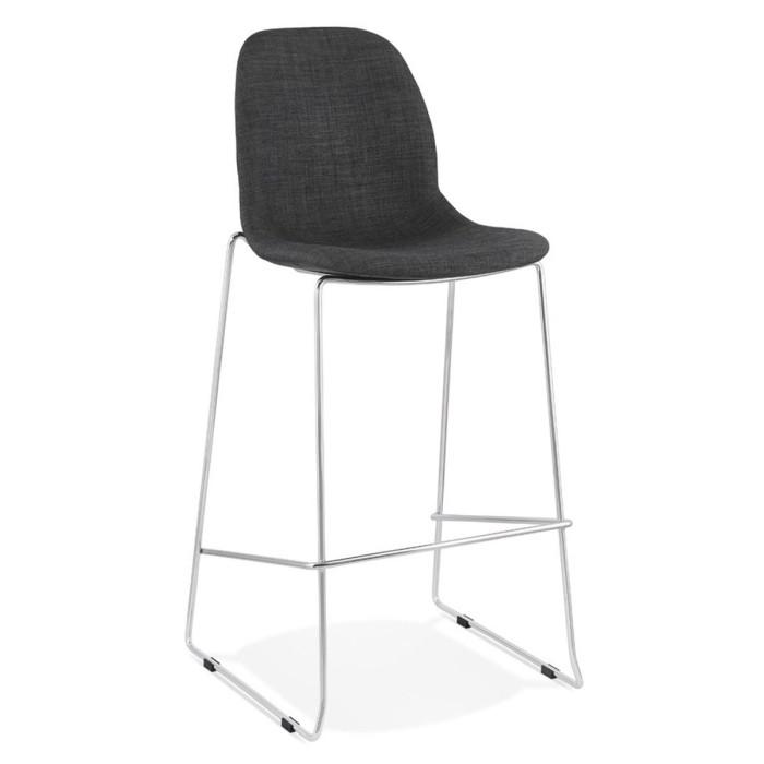 Tabouret de Bar "Tanjan" 111cm Gris Foncé & Chromé | Tabouret de bar Cuisine & Bar Gris Foncé & Chromé