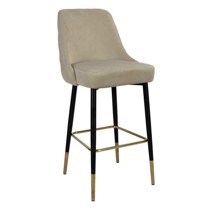 Tabouret de Bar Velours Design "Mojo" 110cm Taupe | Tabouret de bar Cuisine & Bar Tabouret de bar