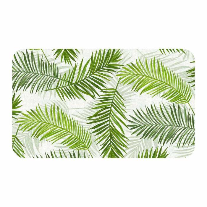 Tapis Imprimé "Green Feuilles" 45x75cm Vert | Tapis de Cuisine Linge de Cuisine Tapis de Cuisine