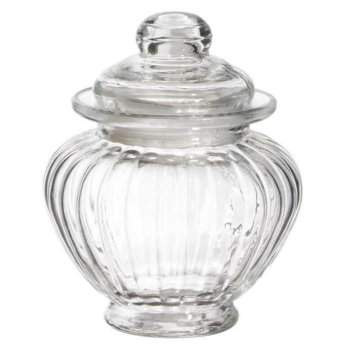 Bonbonnière en Verre "Arrondie" 12cm Transparent | Bonbonnière Boîtes de Rangement Bonbonnière