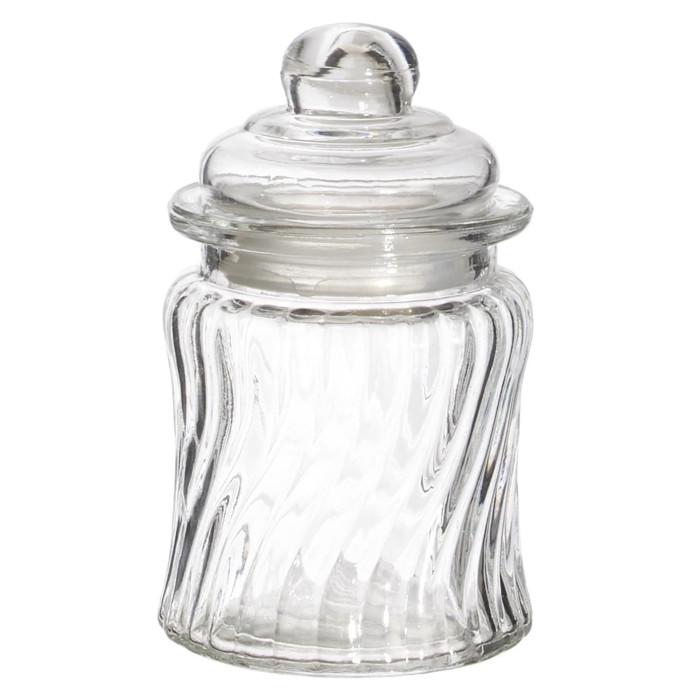 Bonbonnière en Verre "Beran" 12cm Transparent | Bonbonnière Boîtes de Rangement Bonbonnière