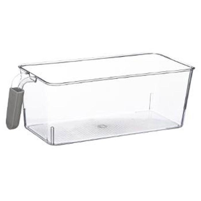 Bac de Rangement Frigo "Poignée" 12cm Transparent | Rangement Frigo Conservation Rangement Frigo